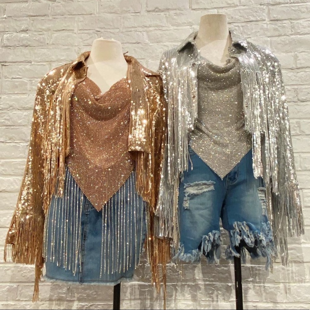 Y2k Cowl Neck Chainmail Top ✨